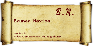 Bruner Maxima névjegykártya